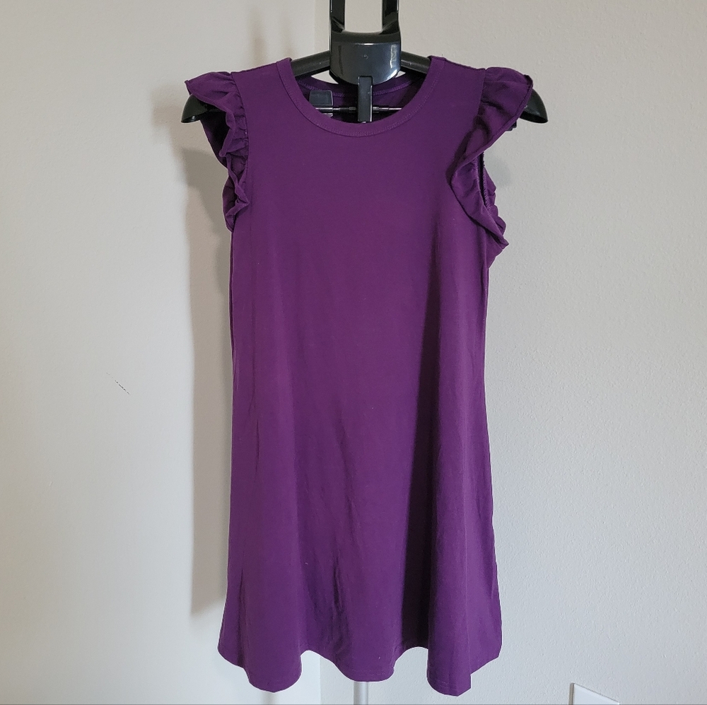 Shein Purple Dress with Ruffle Sleeve Details